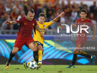 
Radja Nainggolan of Roma and Luciano Vietto of Atletico  during the UEFA Champions League Group C football match between AS Roma and Atleti...