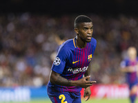 Dembele during the match between FC Barcelona - Juventus, for the group stage, round 1 of the Champions League, held at Camp Nou Stadium on...