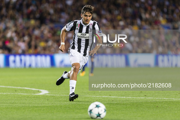 Paulo Dybala during the match between FC Barcelona - Juventus, for the group stage, round 1 of the Champions League, held at Camp Nou Stadiu...