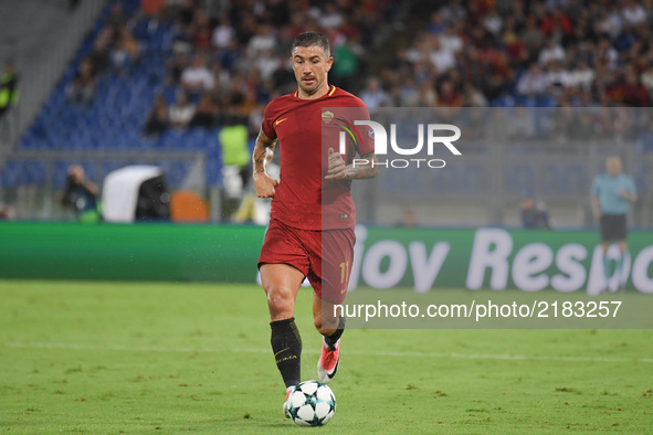 Aleksandar Kolarov during the UEFA Champions League group C football match AS Roma vs Atletico Madrid FC at the Olympic Stadium in Rome, on...
