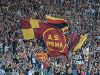 A.S. Roma fans during the UEFA Champions League group C football match AS Roma vs Atletico Madrid FC at the Olympic Stadium in Rome, on sept...