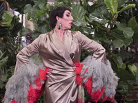 Spanish actress Rossy de Palma takes to the catwalk with a creation for Spring-Autunm 2018 Collection of Palomo Spain label during the first...