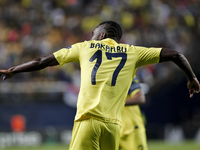 17 Cedric Bakambu of Villarreal CF celebrate after scoring the 2-1 goal    during the UEFA Europa League Group A football match between Vill...