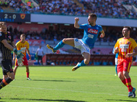 Dries Mertens of SSC Napoli scoring the 3-0 during the Italian Serie A match between SSC Napoli and Benevento at San Paolo Stadium on Septem...
