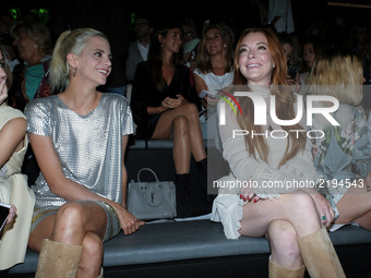 Actress Lindsay Lohan takes to the catwalk with a creation for Spring-Summer 2018 Collection of TERESA HELBIG o during of the Madrid Fashion...