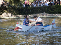 Boats made from recycled materials compete, 17th september 2017, Rome. (