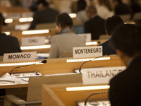 View of the 36th session of the Human Rights Council of United Nations in Geneva, Switzerland on 15 September 2017.  Annual discussion on th...