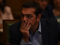 Prime Minister Alexis Tsipras during cabinet meeting of the Greek government in the Parliament, in Athens on September 18, 2017. (