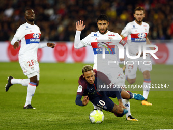 Neymar Jr of PSG in action during the French Ligue 1 match between Paris Saint Germain (PSG) and Olympique Lyonnais (OL) at Parc des Princes...