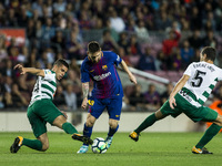 Leo Messi from Argentina of FC Barcelona during the La Liga match between FC Barcelona v Eibar at Camp Nou Stadium on September 19, 2017 in...