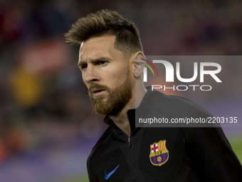 Leo Messi prior the spanish league match between FC Barcelona and Eibar at Camp Nou Stadium in Barcelona, Spain on September 19, 2017 (