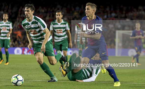 Lucas Digne during the spanish league match between FC Barcelona and Eibar at Camp Nou Stadium in Barcelona, Spain on September 19, 2017 