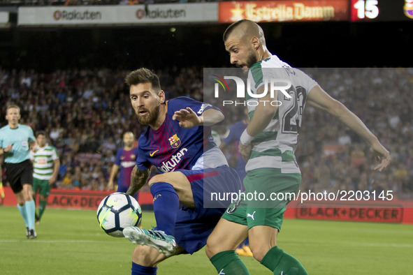 Leo Messi during the spanish league match between FC Barcelona and Eibar at Camp Nou Stadium in Barcelona, Spain on September 19, 2017 