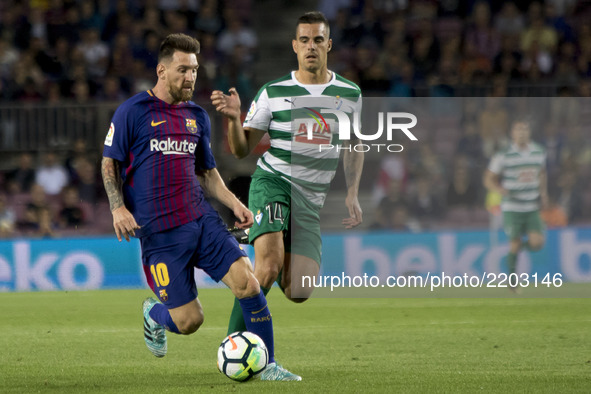 Leo Messi during the spanish league match between FC Barcelona and Eibar at Camp Nou Stadium in Barcelona, Spain on September 19, 2017 