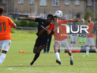 L-R Nana Kyei of Barnet and Harry Phillips  of Southend United during Central League Cup match between Barnet Under 23s and Southend United...