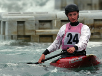 Maia Harrison of Lee Valley PC J16 competes in Canoe Single (C1) Women
during the British Canoeing 2017 British Open Slalom Championships at...