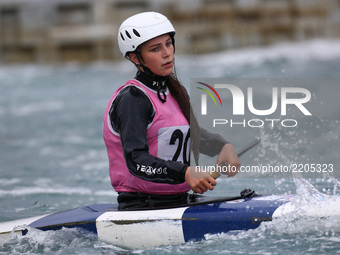 Evia Fletcher of Holme Pierrepont cc / Autocraft Drivetrain Solutions J18 competes in Canoe Single (C1) Women
during the British Canoeing 20...