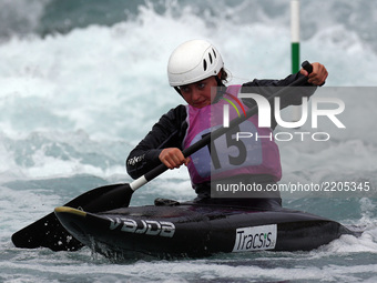 Esme Durrant  of Holme Pierrepont CC  J18 competes in Canoe Single (C1) Women
during the British Canoeing 2017 British Open Slalom Champions...