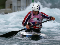 Rachel Houston  of CR Cats U23
 competes in Canoe Single (C1) Women
during the British Canoeing 2017 British Open Slalom Championships at Le...