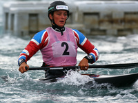 Mallory Franklin of Windsor and District CC competes in Canoe Single (C1) Women
during the British Canoeing 2017 British Open Slalom Champio...