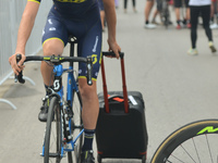 Harrison Sweeny from Mitchelton Scott team at the end of the opening stage of the 2017 Tour of China 2, the 118.6 km Huaihua Hongjiang Circu...