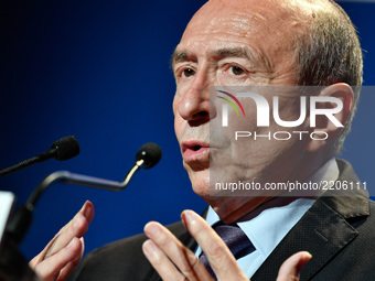 French Interior Minister Gerard Collomb Gerard Collomb,at the France Urbaine summit in Paris, France, on September 20, 2017. (