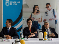 French Minister of Higher Education, Research and Innovation Frederique Vidal visit the University of Lyon, France, on September 20, 2017. (