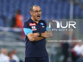 Napoli trainer Maurizio Sarri  during the Serie A match between SS Lazio and SSC Napoli at Stadio Olimpico on September 20, 2017 in Rome, It...