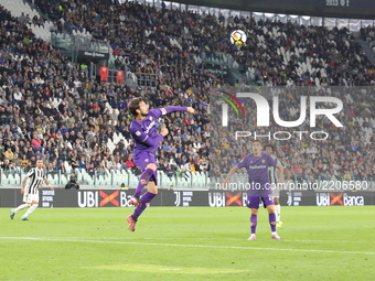 Davide Astori (ACF Fiorentina) in action during the Serie A football match between Juventus FC and ACF Fiorentina at Allianz Stadium on 20 S...