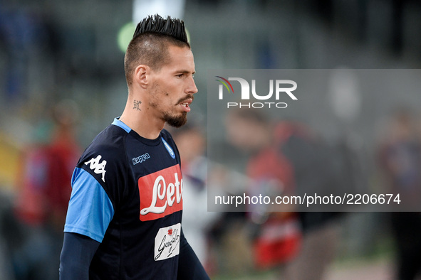 Marek Hamsik of Napoli during the Serie A match between Lazio and Napoli at Olympic Stadium, Roma, Italy on 20 September 2017.  