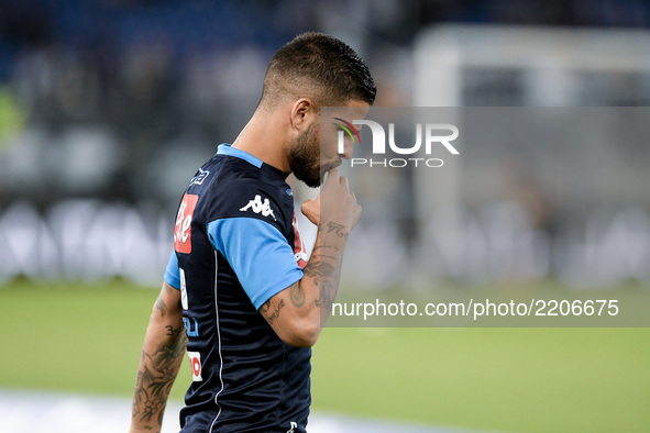 Lorenzo Insigne of Napoli during the Serie A match between Lazio and Napoli at Olympic Stadium, Roma, Italy on 20 September 2017.  