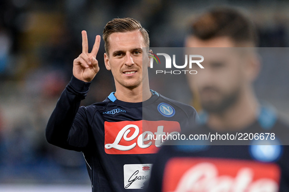 Arkadiusz Milik of Napoli during the Serie A match between Lazio and Napoli at Olympic Stadium, Roma, Italy on 20 September 2017.  