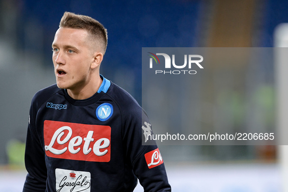 Piotr Zielinski of Napoli during the Serie A match between Lazio and Napoli at Olympic Stadium, Roma, Italy on 20 September 2017.  