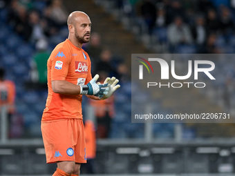 Pepe Reina of Napoli during the Serie A match between Lazio and Napoli at Olympic Stadium, Roma, Italy on 20 September 2017.  (