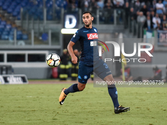 Faouzi Ghoulam of Napoli during the Serie A match between Lazio and Napoli at Olympic Stadium, Roma, Italy on 20 September 2017.  (