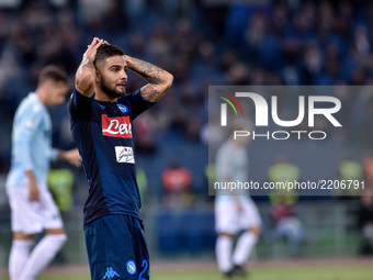 Lorenzo Insigne looks dejected of Napoli during the Serie A match between Lazio and Napoli at Olympic Stadium, Roma, Italy on 20 September 2...
