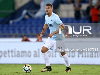 
Sergej Milinkovic-Savic of Lazio during the Serie A match between SS Lazio and SSC Napoli at Stadio Olimpico on September 20, 2017 in Rome,...