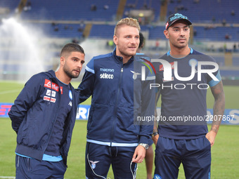Lorenzo Insigne and Ciro Immobile during the Italian Serie A football match S.S. Lazio vs S.S.C. Napoli at the Olympic Stadium in Rome, sept...