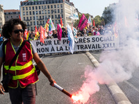 Demonstration against labour reform in Lyon, France, on September 21, 2017. (