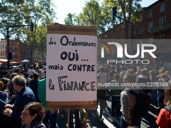 More than 10000 protesters took to the streets of Toulouse against the new Macron's reforms on the Work Code. The demonstration was called b...