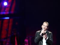 Sopot, Poland 22nd, August 2014 Canadian singer Garou performs live on the stage during Polsta Sopot Festival 2014 in Forest Opera in Sopot....