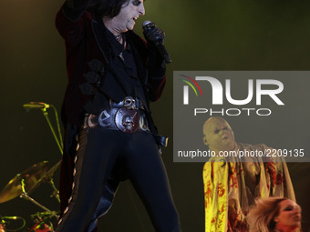 Alice Cooper performs on Sunset Stage during the second weekend of Rock in Rio 2017, one of the biggest music and entertainment festivals in...