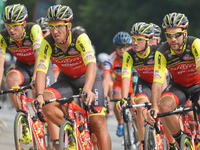 Members of Wilier Triestina - Selle Italia team during the fourth stage of the 2017 Tour of China 2, the 115.3km Huangshi Daye Circuit Race....