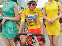 The Yellow Jersey, Kevin Rivera Serrano from Androni Sidermec Bottecchia team, ahead of the start to the fourth stage of the 2017 Tour of Ch...