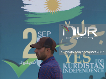 Kurdish flags are everywhere in Duhok as the Kurdish referendum for independence is only two days away. Duhok, Kurdistan, Iraq, 23 September...