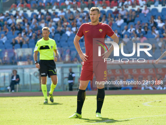 Edin Dzeko during the Italian Serie A football match between A.S. Roma and Udinese at the Olympic Stadium in Rome, on september 23, 2017. (