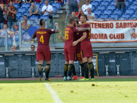 during the Italian Serie A football match between A.S. Roma and Udinese at the Olympic Stadium in Rome, on september 23, 2017. (