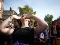 A woman reacts during the Global Day of Action for Access to Safe and Legal Abortion. People gathered and rallied in Toulouse for the right...
