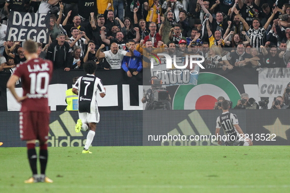 Paulo Dybala (Juventus FC) celebrates after scoring during the Serie A football match between Juventus FC and Torino FC at Allianz Stadium o...