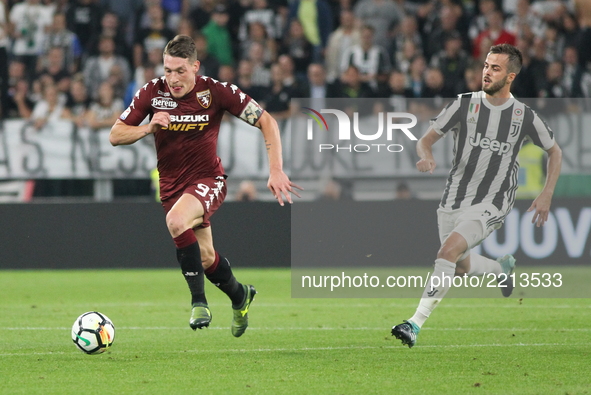 Andrea Belotti (Torino FC) during the Serie A football match between Juventus FC and Torino FC at Allianz Stadium on 23 September, 2017 in T...